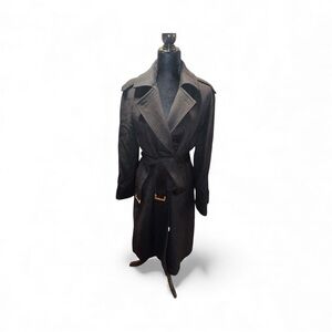 🔥 NWOT Donna Karan Peacoat Trench Coat Collared Jacket With Belt Womens Sz S 🔥